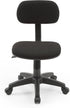 Hodedah Adjustable Height Armless Task Chair, Low-Back Swiveling with Padded Back and Seat in Black