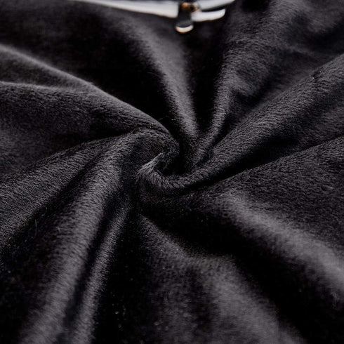 JAUXIO Long Faux Fur Soft Decorative Pillowcase, Set of 2 Velvet Shaggy Cushion Covers (20X26 Inches, Black)
