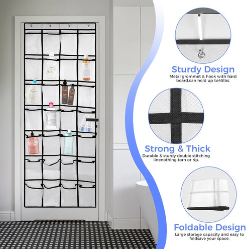 28 4 GOMAJI Large Pockets Over the Door Shoe Organzier, Hanging Shoe Organizer for Door Large Capacity Shoe Storage Bag