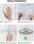 2-Pack SUS304 SMARTAKE Corner Shower Caddy, Stainless Steel, Wall Mounted Bathroom Shelf with Adhesive, Storage