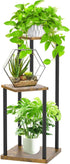 Oppro 3 Tier Corner Plant Stand Indoor, Metal Wood Flower Pot Holder