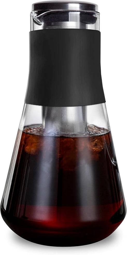 AGOGO Cold Brew Iced Coffee Maker with Metal Filters, Silicone Non-slip Grip Carafe 1600ml