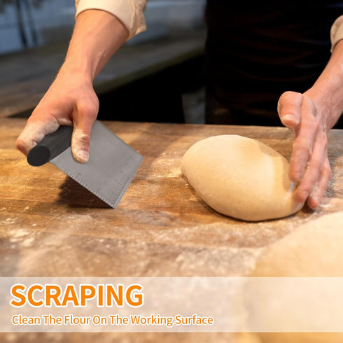 ALLTOP Bench Scraper & Chopper, Stainless Steel Baking Essential Utensil for Cooking