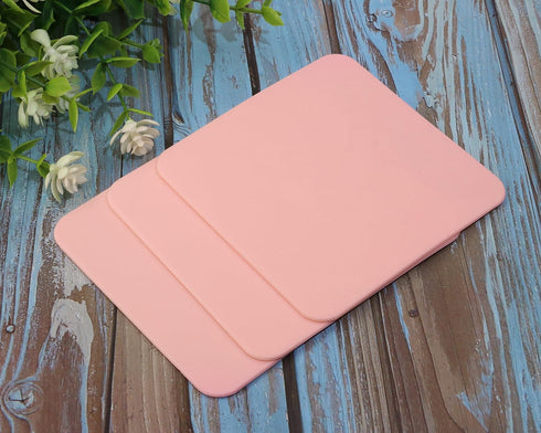 Mini Skater 3pcs 10x10x0.2CM Bar Coasters Square Silicone Coasters for Drinks Beverage Coffee Table Tea Coaster (Pink)