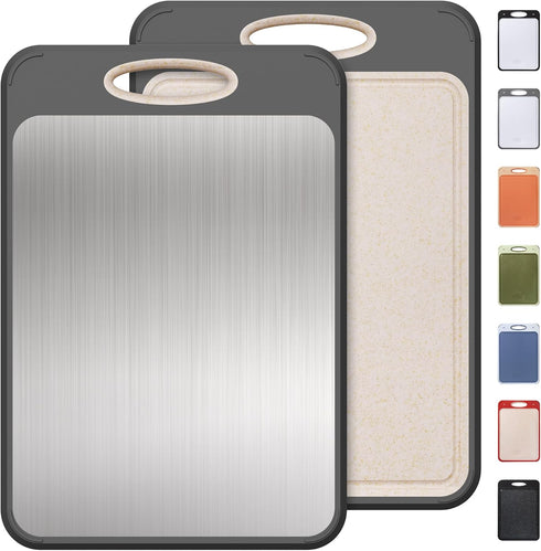 Stainless Steel Cutting Board, Non Toxic Cutting Board for Kitchen Double Sided
