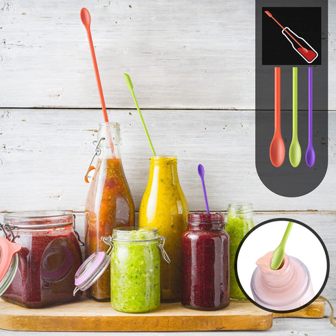 HOTEC BPA Free Heat Resistant Silicone Spatula Set, Kitchen Utensils for Baking Cooking Mixing, Non Stick Cookware (Set