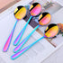 Color ME Rainbow Soup Spoons, Set of 10 Round 18/10 Stainless Steel Spoons