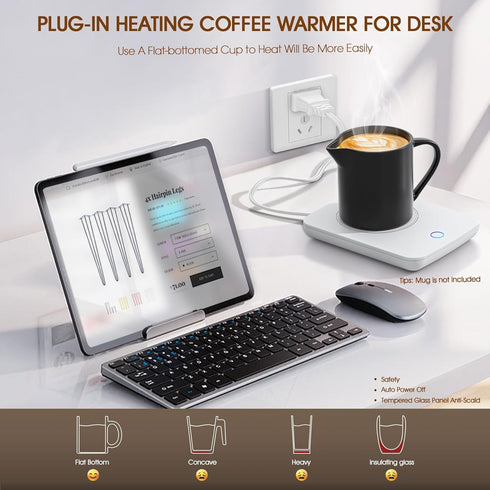 Misby Mug Warmer, Coffee Warmer for Desk Auto Shut Off Coffee Lovers Gift Ideas, Smart Coffee Cup Warmer