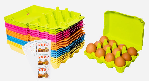 Generic Pakiti Dozen Colored Egg cartons 40 Pack, Reusable Natural Paper Pulp |