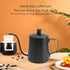 Pour Over Coffee Kettle - Stainless Steel Gooseneck Spout Coffee Tea Pot, 350ML Black with Lid