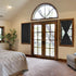 PiccoCasa Blackout French Door Curtain Panel - Solid Blackout Door Curtain Drapery with Tiebacks - 1 Panel Black W25 x