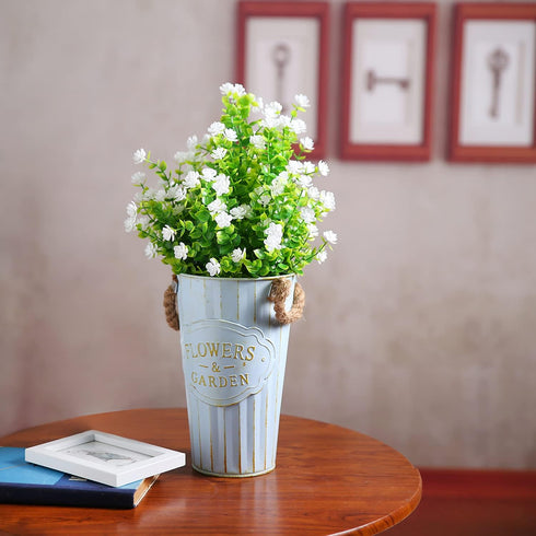 Artificial Plants Flowers Grass Shrubs, 8 Pack No Fade Faux Plastic for Indoor Outdoor Decoration