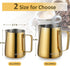 Milk Frothing Pitcher, 350ml (12oz) Stainless Steel Steaming Pitcher for Coffee, Cappuccino, Latte Art, Gold
