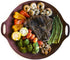 TECHEF 14-Inch Nonstick Round Griddle Grill Pan for Korean BBQ/Teppanyaki, Induction Ready, Purple