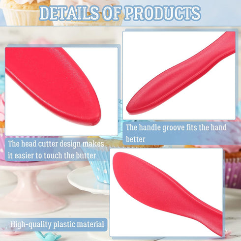 10 Pieces Multi Purpose Plastic Butter Spreader Knife, Versatile Frosting Knives for Soft Cheese Cream Icing, 7 x 1.4