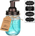 Amolliar Mason Jar Foaming Soap Dispenser, Bronze Hand Soap Dispenser with Rustproof Stainless Steel Lid, 1 Pack