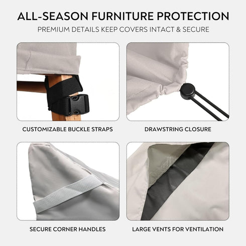 24D 24W 36H 800D 24x24x36 armless 24 24 36 inches x x UV-proof Waterproof Furniture Patio Cover white cream breathable