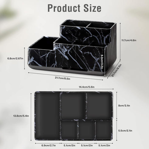 Countertop Tray,Countertop Electric Toothbrush Holder for Bathroom, Plastic Bathroom Organizer Compartment, Vanity
