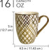 Set Matrix Gold Porcelain Coffee & Tea Mug Premium Fine Porcelain with Elegant Gold-Plated Finish, Luxury Drinkware