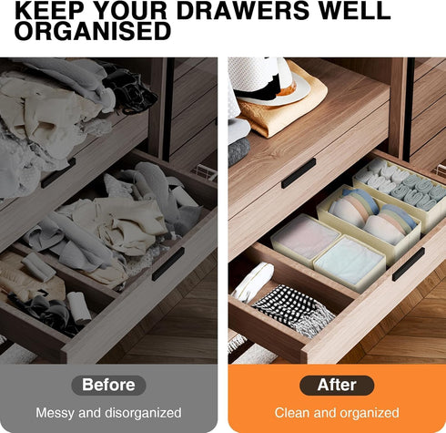 DIMJ 12 Pack Drawer Organizer Clothes - Foldable Baby Storage & Dresser Organizer for Bedroom, Closet