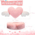 2 19.7 8.3 Inch(White, Macarrie Pcs Plush Heart Shaped Pillow with Angel Wings Car Headrest Soft Comfortable Seat