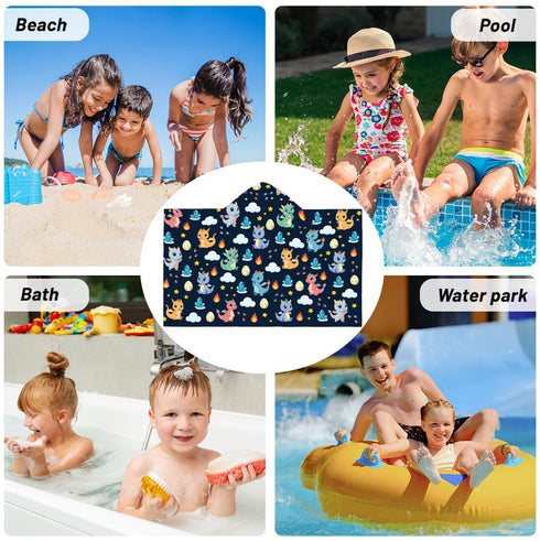 30x50 Dragon Beach Towel for Boys, Flannel Dragon Beach Towel, Dragons Hooded Bath Towel, Dragons Lover Gifts for Girls