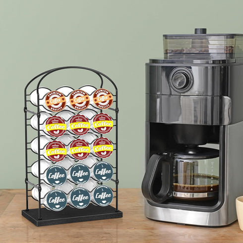 K Cups Holder, Coffee Pod Organizer for Coffee Bar, Home or Office Kitchen Counter (Capacity of 30 Pods, Black)