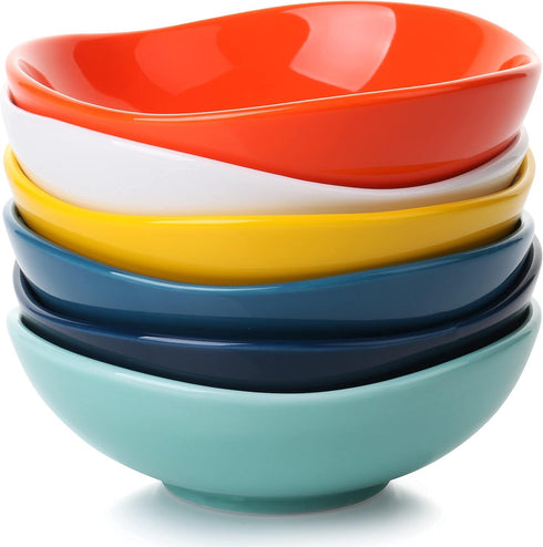 BTaT Dipping Bowls, Set of 6 Colorful 5 oz Ceramic Bowls for Dipping, Sauce Bowls, Condiment Dishes
