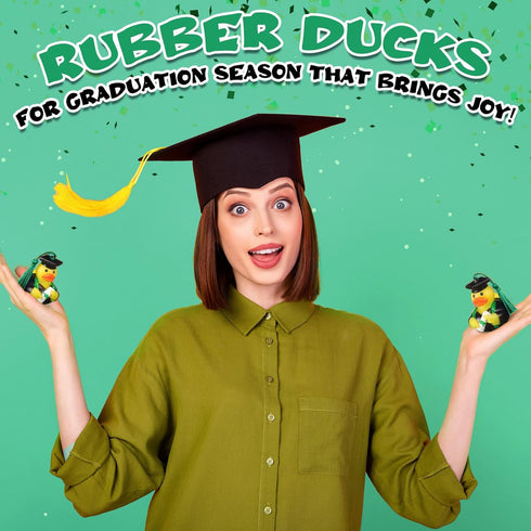 48 2024 Swimming 2.5 2.5 2 Inch Lewtemi Pcs Graduation Diploma Rubber Ducks Grad Rubber Duck Graduation Duck Bulk Cake