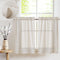 jinchan Beige Kitchen Curtains Linen Tier Curtains 24 Inch for Small Window, Farmhouse Cafe Drapes, 2 Panels
