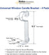 CA120-4 Window Candle Holders: Pack of 4 with 2 Suction Cups and Plastic L-Shaped Safety Bracket for Candles