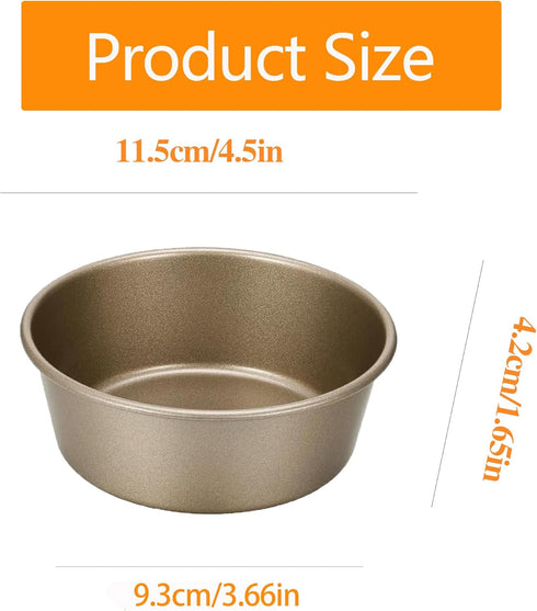 Mini Pie Pan Tart Tins Cupcake Pan 4 Inch Air Fryer Hamburger Bun Mold Mini Cake Pans for Baking-2SETS by Gurlideo
