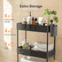 Pipishell Slim Storage Cart with Wheels, Bathroom Organizer for Small Spaces, Rolling Cart for Bathroom, Black