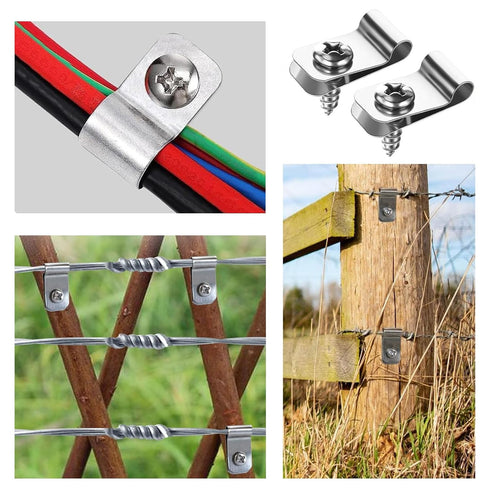 Wire Fence Clips, 100 Pcs Stainless Steel Agricultural Fencing Mounting Clips for 12-16 Gauge Welded Wire