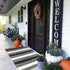 Black and White Striped Outdoor Rug, 27.5 x 43 Inches Hand-Woven Reversible Washable Rug for Porch/Front Door