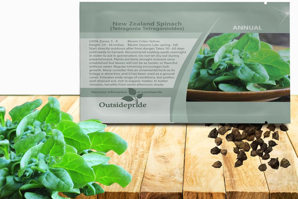 Outsidepride New Zealand Spinach Seeds - 200 Pcs. Annual, Humid & Heat-Tolerant,