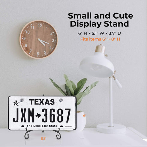 TR-LIFE 6 Inch Plate Stands for Display - 2 Pack Metal Easel Stand for Picture Frame, Decorative Plates