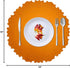 Round Placemat for Dining Table, Set of 6, Orange, PU Waterproof Heat Insulation Stain Resistant Non-Slip Washable Mat