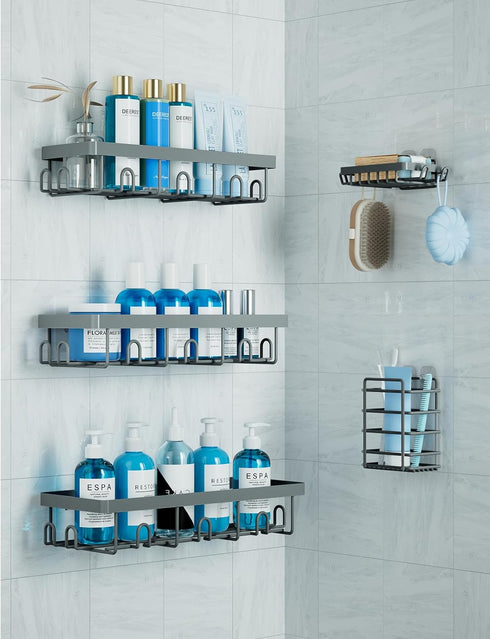GVY Shower Caddy 5 Pack, Adhesive Shower Organizer Bathroom Shelves,Rustproof Bathroom Organizers and