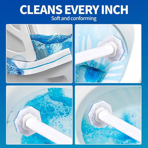 RLOW 30 Count Disposable Toilet Brush Heads, Toilet Bowl Wand Refills for Clorox Toilet Cleaning, toilet scrubber