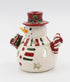 Fine Ceramic Snowman Tea Light Candle Holder Wearing Scarf, 5-1/2" H