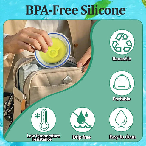 2-in-1 4 Silicone Popsicle Holders, Mess Free Ice Cream Cone Holders for Kids, Reusable & Dishwasher Safe Popsicle Drip