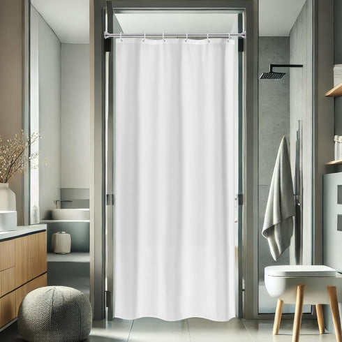 AooHome Fabric Shower Curtain, 36 Width x 72 Height Inch Stall Size Bathroom Curtain, Waterproof, White