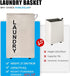 92L Large Laundry Hamper with Leather Handle,Standable Laundry Basket with Wheels ,Large Hamper,Rolling Laundry Basket