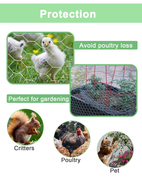 36 100 1 inch Garden Poultry Chicken Wire Netting - '' ' Garden Fence Animal Barrier, Chicken Wire for Crafts, Mesh