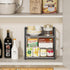 Giikin 2 Tier Countertop Shelf Organizer - Grey Desktop Coffee Organizer, Spice Rack for Kitchen