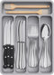 Lifewit Silverware Drawer Organizer Tray, Plastic Cutlery Storage for Kitchen Drawer, 5 Compartment Divider