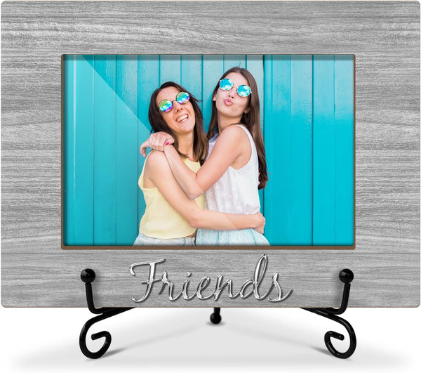 Wooden Photo Frame with Iron Stand, Friendship Gifts for Bestie Woman BFF, Home Table Decoration (4x6 Horizontal) - 17