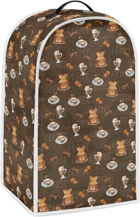 Blender Cover Dust Cover with Coffee Pattern, Small Kitchen Appliance Covers, Anti-Fingerprint Food Processor Cover
