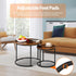 Set 2, 23.6inch ZENY Nesting Coffee Table of Round Coffee Table Wood Grain Top with Sturdy Metal Frame, Industrial End